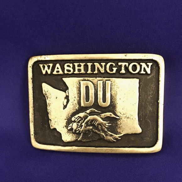 Ducks Unlimited 1979 Washington State Solid Brass Belt Buckle, Numbered, Limited - Picture 2 of 6